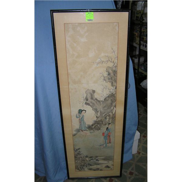 Large Oriental framed water color