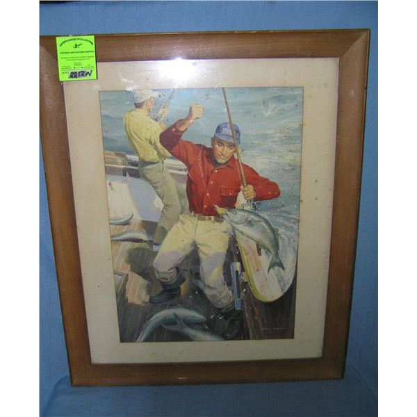 Original fishing themed art by artist John Scott