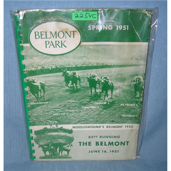 Belmont horse race track racing book 1951