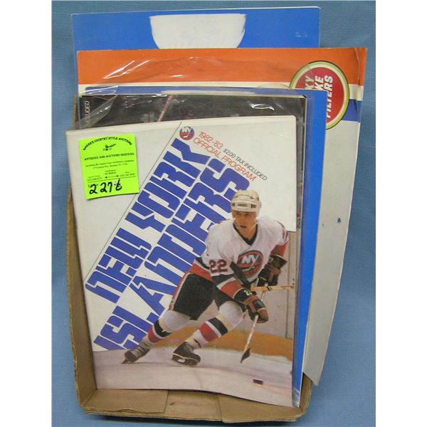 Box of vintage hockey programs