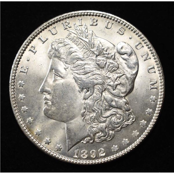 1892 MORGAN DOLLAR CH TO GEM BU