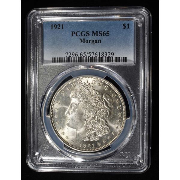 1921 MORGAN DOLLAR PCGS MS 65