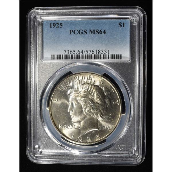 1925 PEACE DOLLAR PCGS MS 64