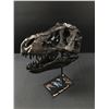 Image 3 : JURASSIC PARK CAST IRON T REX SKULL SIGNED BY DERN,NEIL,PRATT,HOWARD,GOLDBLUM (KB COA