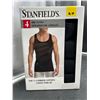 Image 2 : Stanfield’s 4-Pack Rib Tanks in Black – Size Small