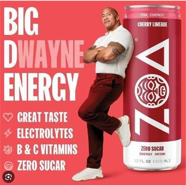 ZOA Cherry Limeade Energy Drink, Zero Sugar, 12-Pack (355 mL Cans)