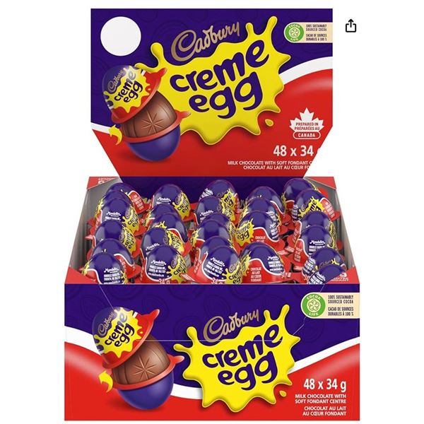 Cadbury Creme Egg 48-Count Pack with 34g Each