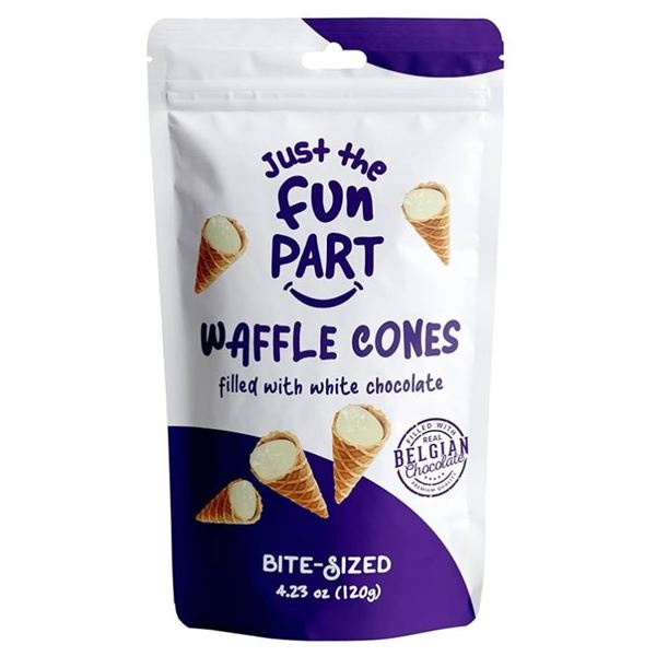 Just The Fun Part Waffle Cones Filled With White Chocolate,(120 g x 6)