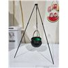 Image 2 : Black Metal Cauldron with Tripod Stand and Chain