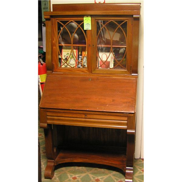 Antique walnut secretary bookcase