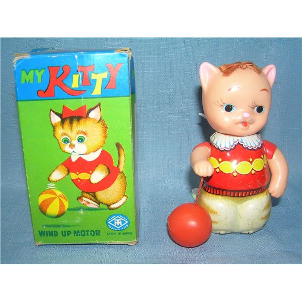 Windup mechanical tin "My Kitty" toy
