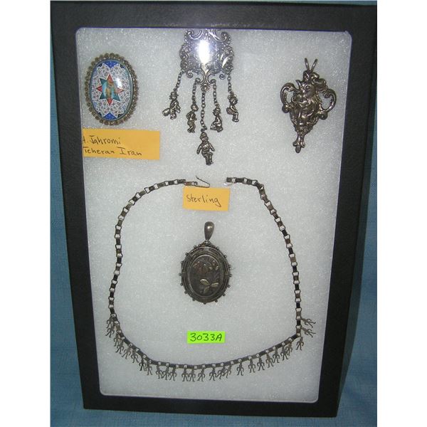 Collection of great antique sterling silver jewelry