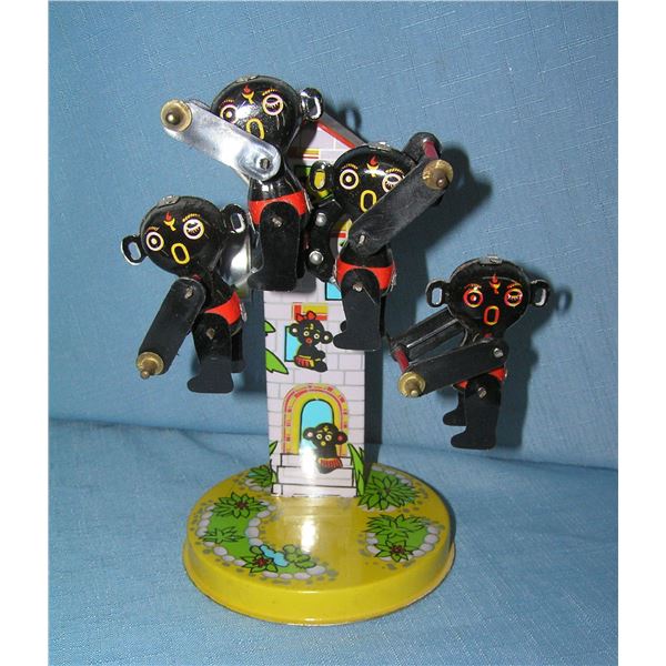 Tin wind up mechanical Golliwog Ferris Wheel