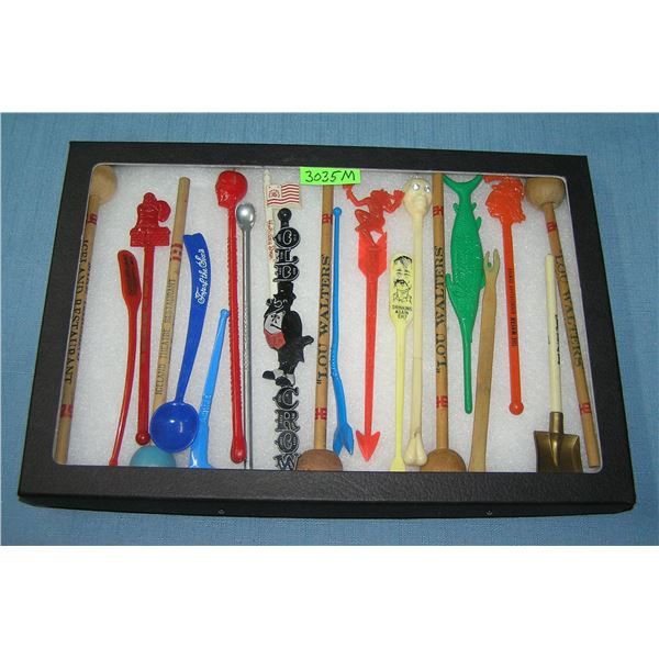 Collection of early advertising drink stirrers