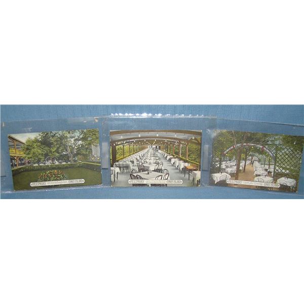 Group of 3 early Coney Island souvenir post cards