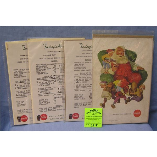 Collection of vintage Coca Cola advertising ads