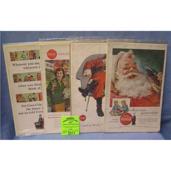 Collection of vintage Coca Cola advertising ads