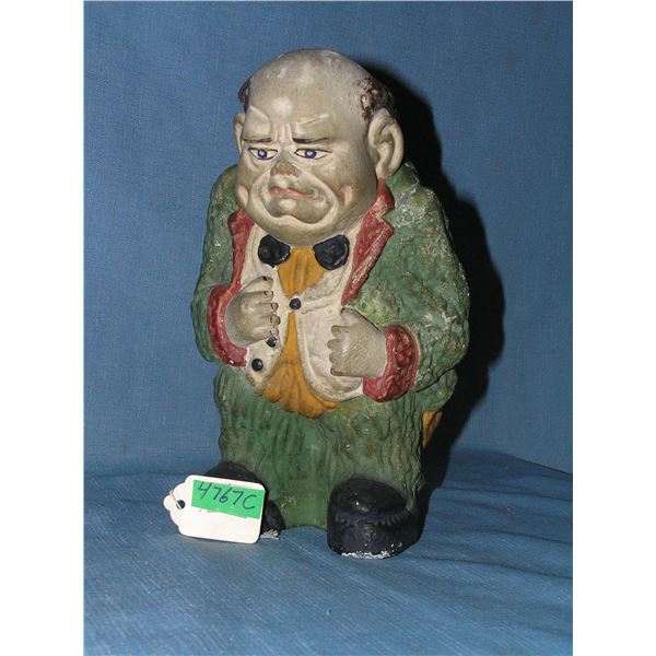 Hand painted defecating gentleman