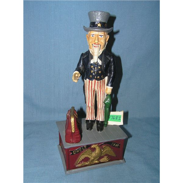 Uncle Sam cast iron mechanical bank circa 1960s