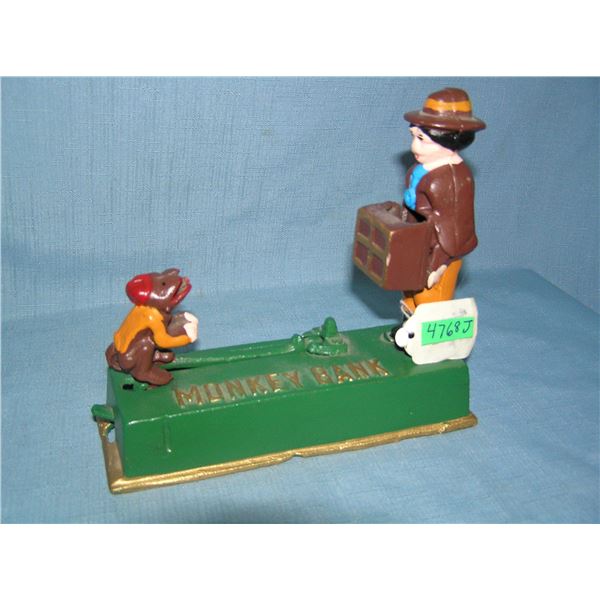 Monkey bank cast iron mechanical bank circa 1960s