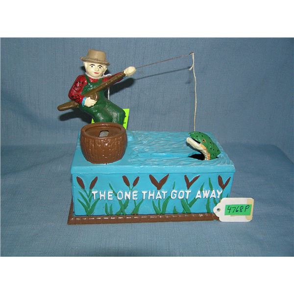 The one that got away cast iron mechanical bank