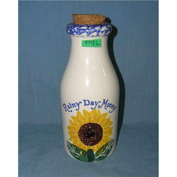 Rainy Day money milk bottle bank