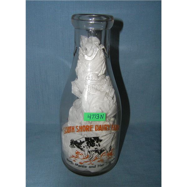 Rare South Shore Dairy Farms milk bottle