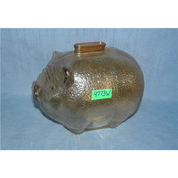 Vintage glass pig bank