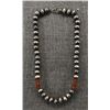 Image 1 : SILVER AND AMBER BEAD NECKLACE