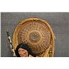 Image 2 : PAIUTE CRADLE WITH SKOOKUM DOLL, BEADED BOW, AND PIMA BASKET