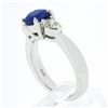 Image 9 : 14k White Gold 2.01 ctw GIA Ceylon Round Sapphire & Pear Diamond Accents Ring