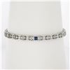 Image 1 : Antique Art Deco Platinum White Gold Diamond Sapphire Open Filigre Bracelet