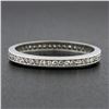 Image 5 : Antique Solid Platinum .50 ctw Channel Old Diamond Eternity Stackable Band Ring