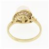 Image 6 : Classic Vintage 18K Yellow Gold 8mm Round White Pearl Solitaire Open Work Ring