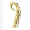 Image 4 : 14K Yellow Gold 0.80 ctw Baguette Cut Diamond Channel Set Braided Slide Pendant