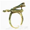 Image 8 : Vintage 18k Yellow Gold Colorful Green & Blue Enamel w/ Detailed Work Snake Ring