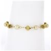 Image 4 : Vintage 14k Yellow Gold White Pearl & Grooved Ball Bead Charm Bracelet
