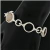 Image 5 : Georg Jensen Silver Open Round Link Chain 474 Bracelet w/ Toggle Clasp & Quartz