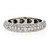 Image 7 : Javda 14K White Gold 2.50 ctw Diamond 4.15mm Domed 3 Row Eternity Band Ring Sz 7