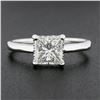 Image 3 : 14k Gold 1.18 ctw GIA Princess Cut Diamond Solitaire Hidden Halo Engagement Ring