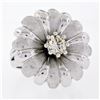 Image 5 : Vintage 18K White Gold.78 ctw Round Brilliant Diamond Large Cocktail Flower Ring