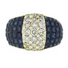 Image 6 : 18K Gold 5.23 ctw Mystery Invisible Set Sapphire & Diamond Wide Domed Band Ring