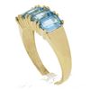 Image 1 : Solid 14K Yellow Gold 3 ctw Prong Set Emerald Cut Blue Topaz Stackable Band Ring