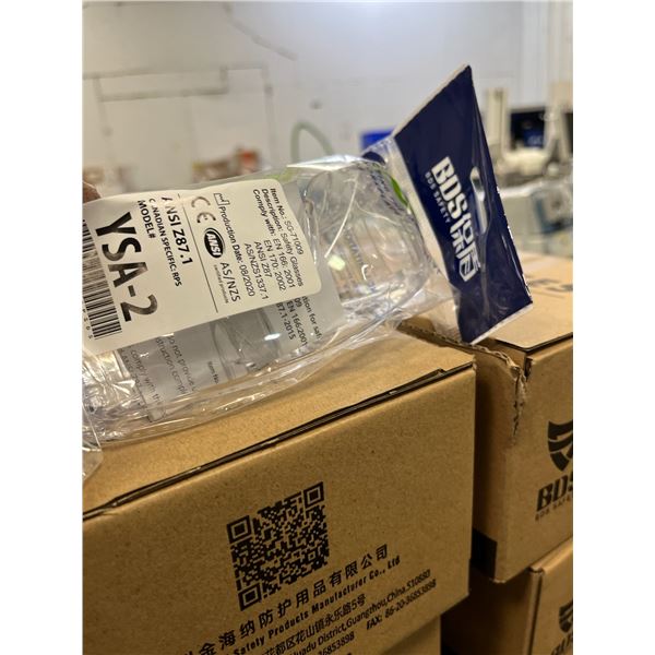 15 Boxes of safety Glasses & 1 Cart On Wheels