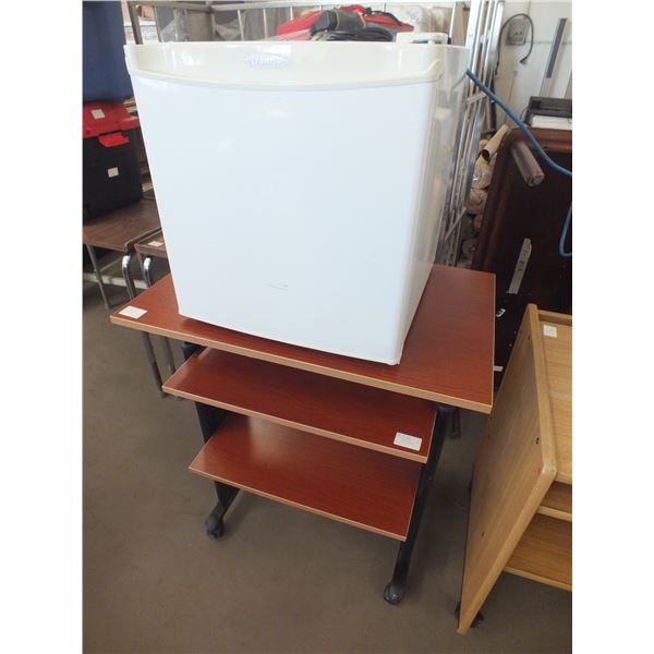 Rolling Desk w/ Mini Fridge