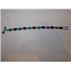 Image 1 : 80.  AMBER AND TURQUOISE STERLING SILVER BRACELET