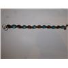 Image 2 : 80.  AMBER AND TURQUOISE STERLING SILVER BRACELET