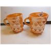 Image 1 : 111.  2 FIREKING KIMBERLEY DIAMOND PEACH LUSTRE C-HANDLE COFFEE CUPS