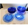 Image 1 : 114.  8 PYREX BOWLS AND SANDWICH/SALAD PLATE, COBALT BLUE