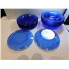 Image 3 : 114.  8 PYREX BOWLS AND SANDWICH/SALAD PLATE, COBALT BLUE